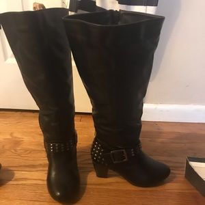 Torrid wild calf studded boots size 8 wide.